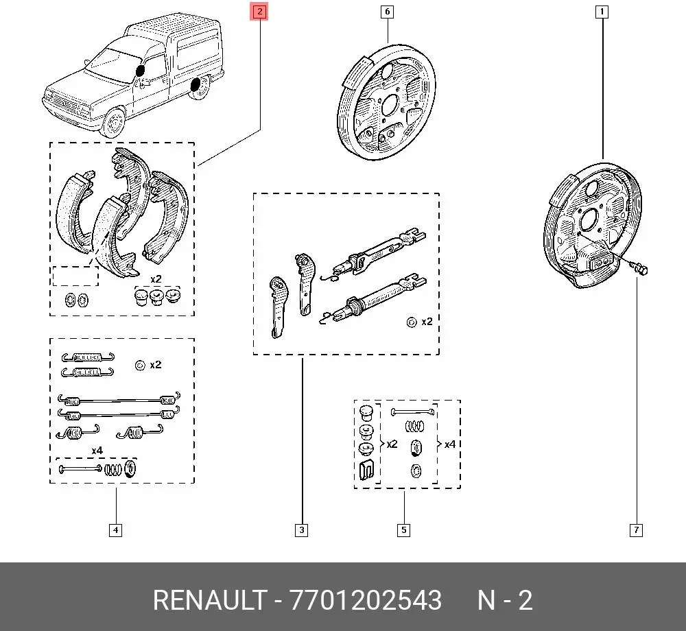 RENAULT 77 01 202 543 BRAKE SHOE