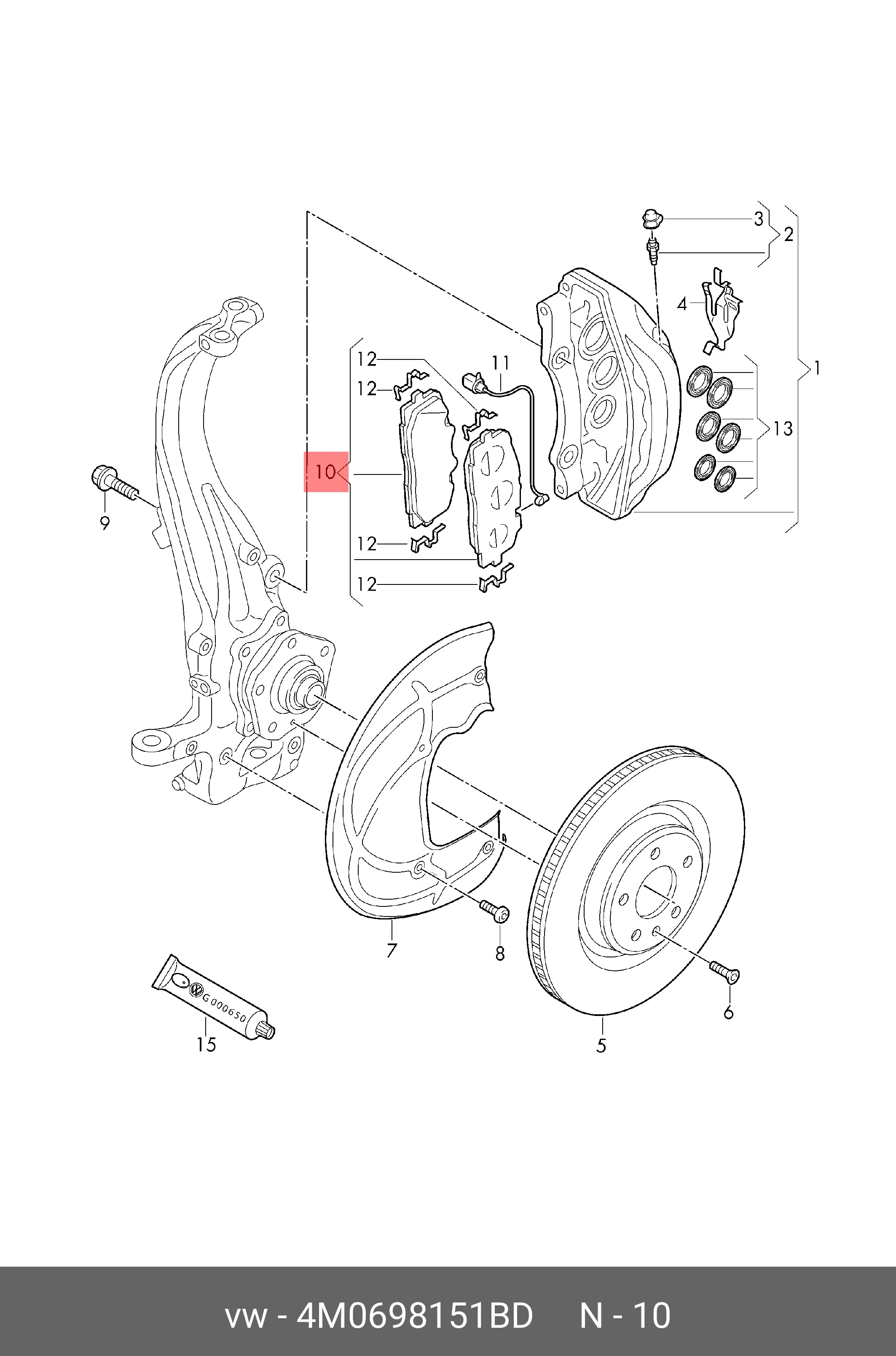 AUDI 4M0698151BD BRAKE PADS