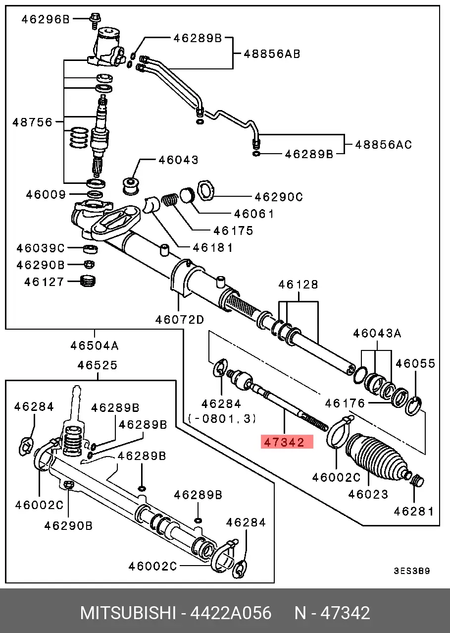 MITSUBISHI 4422A056 RACK END / AXIAL JOINT