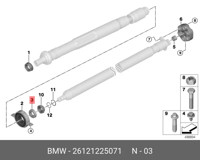 BMW 26121225071 BALL BEARING