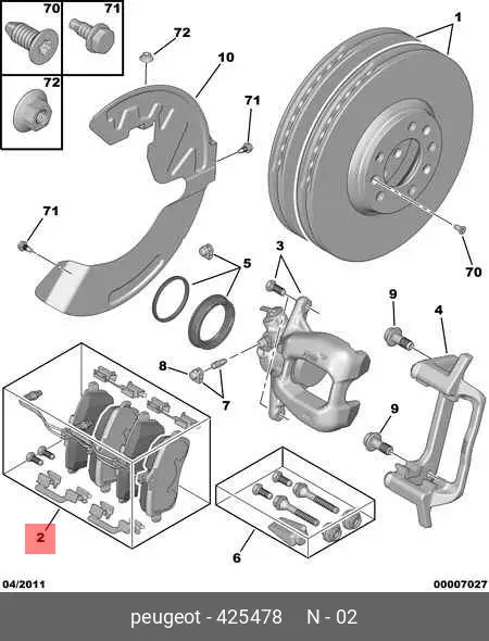 PEUGEOT 4254.78 BRAKE PADS