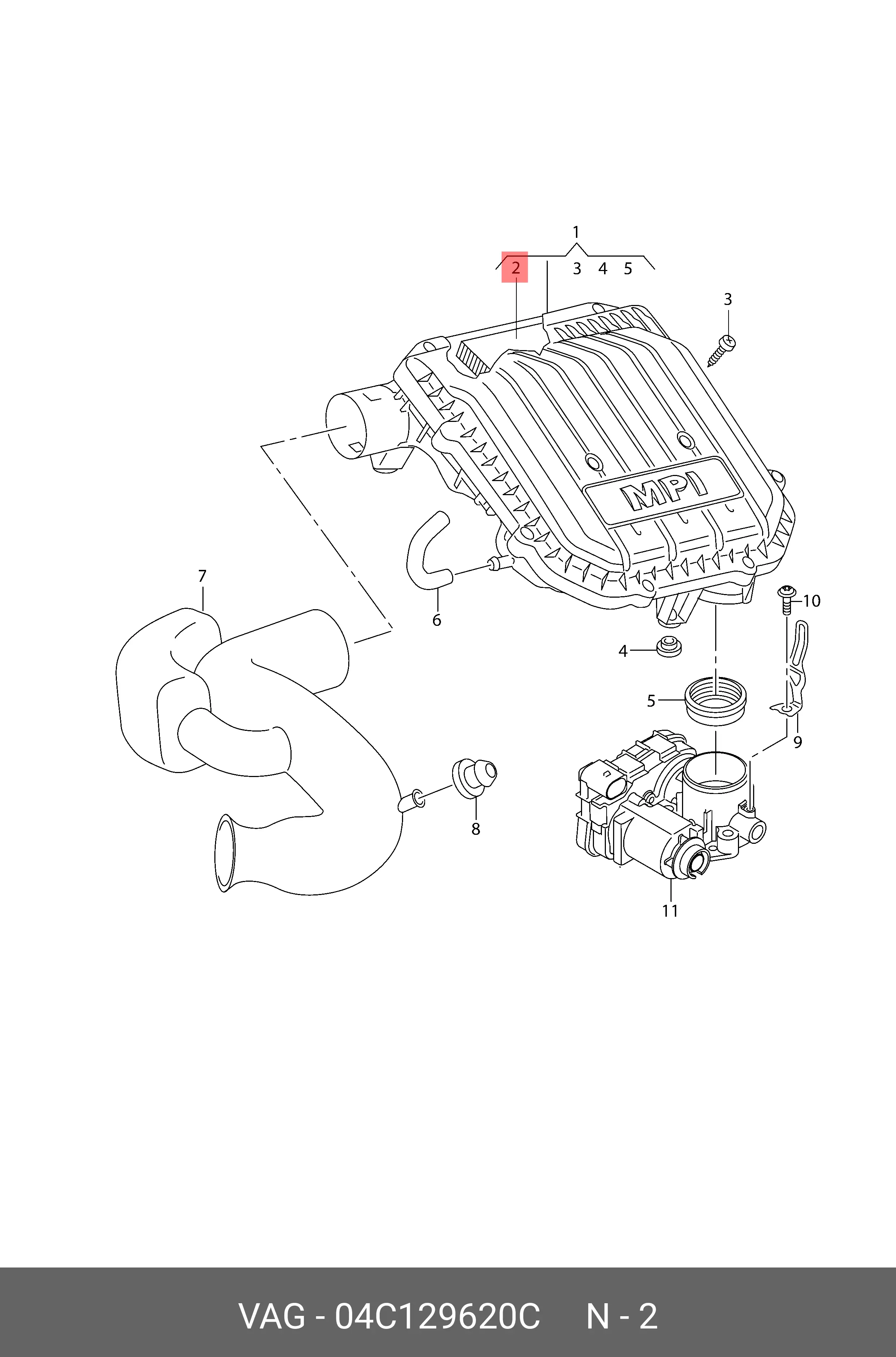 VOLKSWAGEN 04C129620C AIR FILTER
