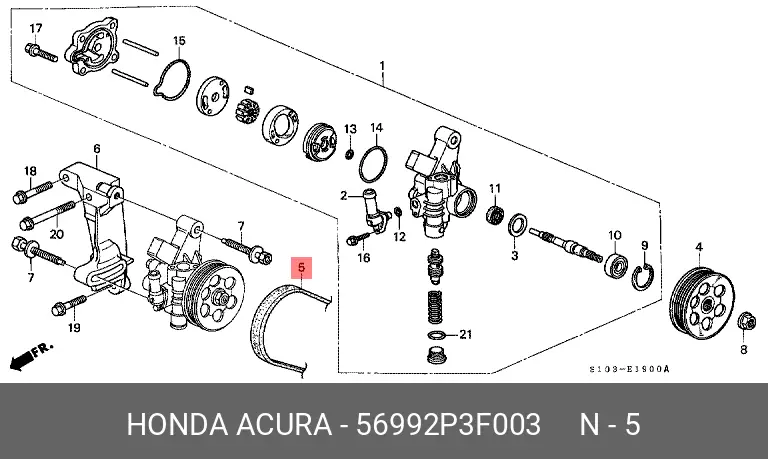 HONDA 56992-P3F-003 MULTIRIB BELT