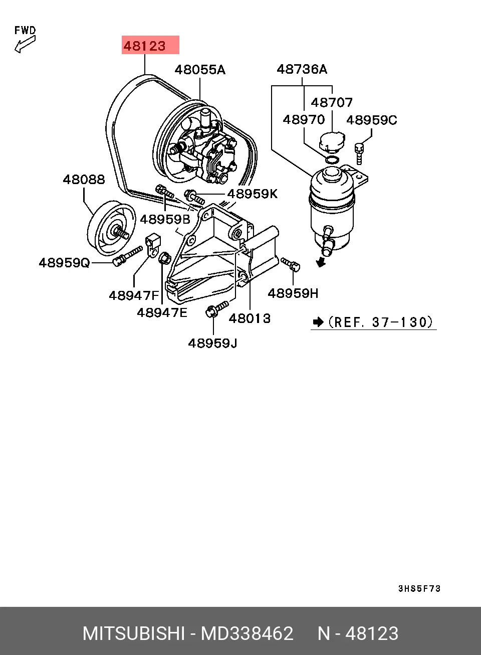 MITSUBISHI MD338462 MULTIRIB BELT