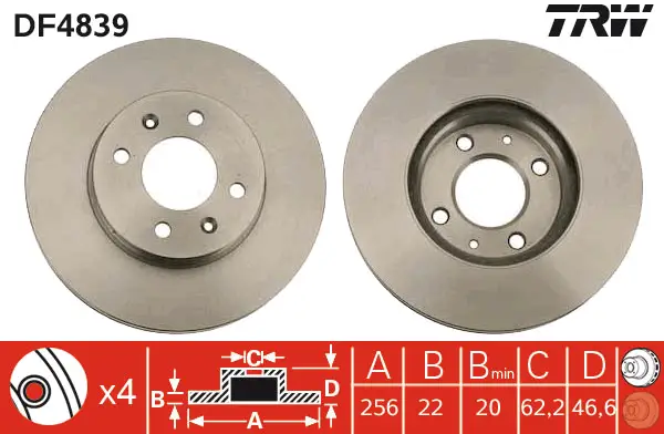 TRW DF4839 ROTOR DISC