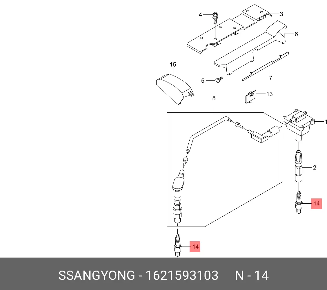 SSANGYONG 1621593103 SPARK PLUG