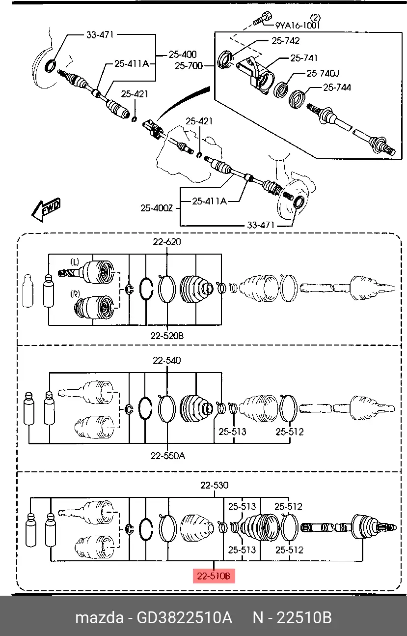 MAZDA GD38-22-510A CV-JOINT