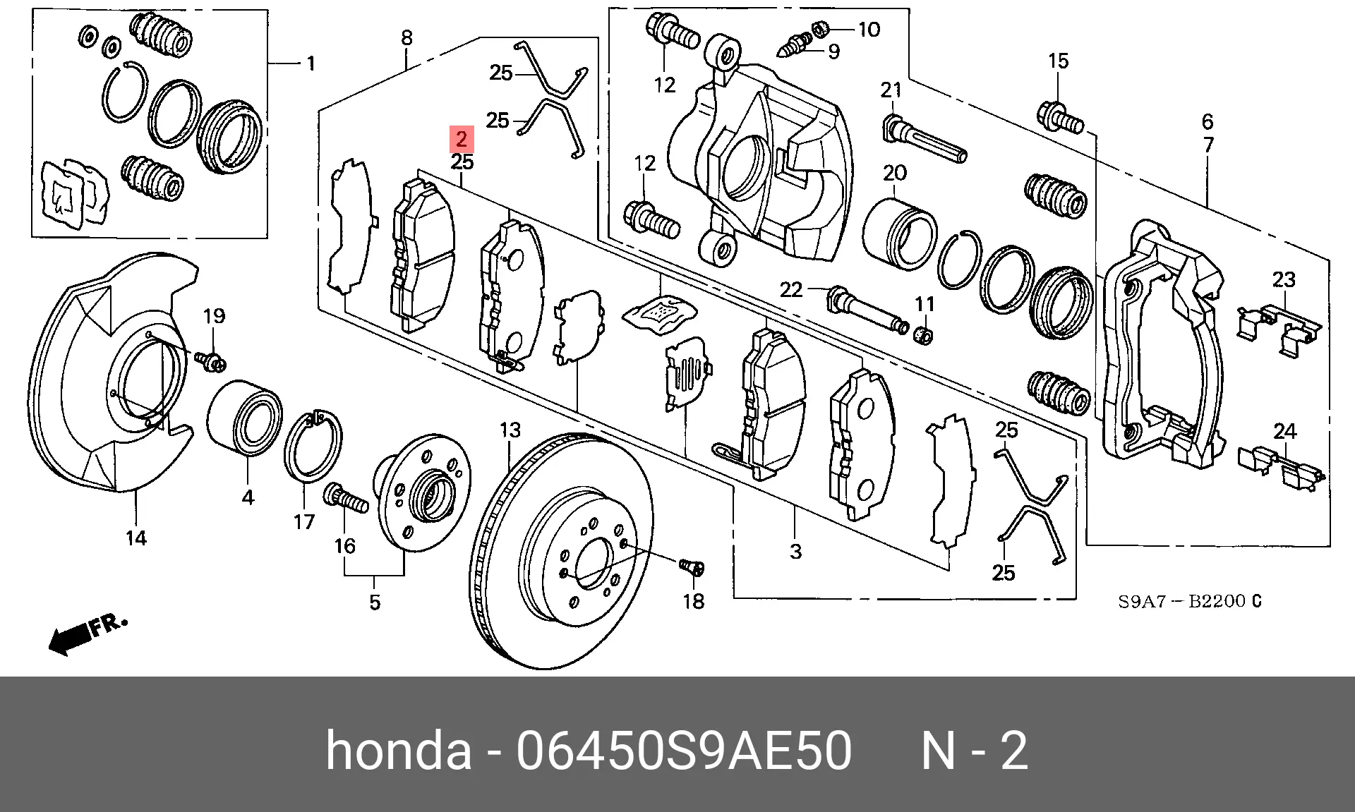 HONDA 06450S9AE50 BRAKE PADS