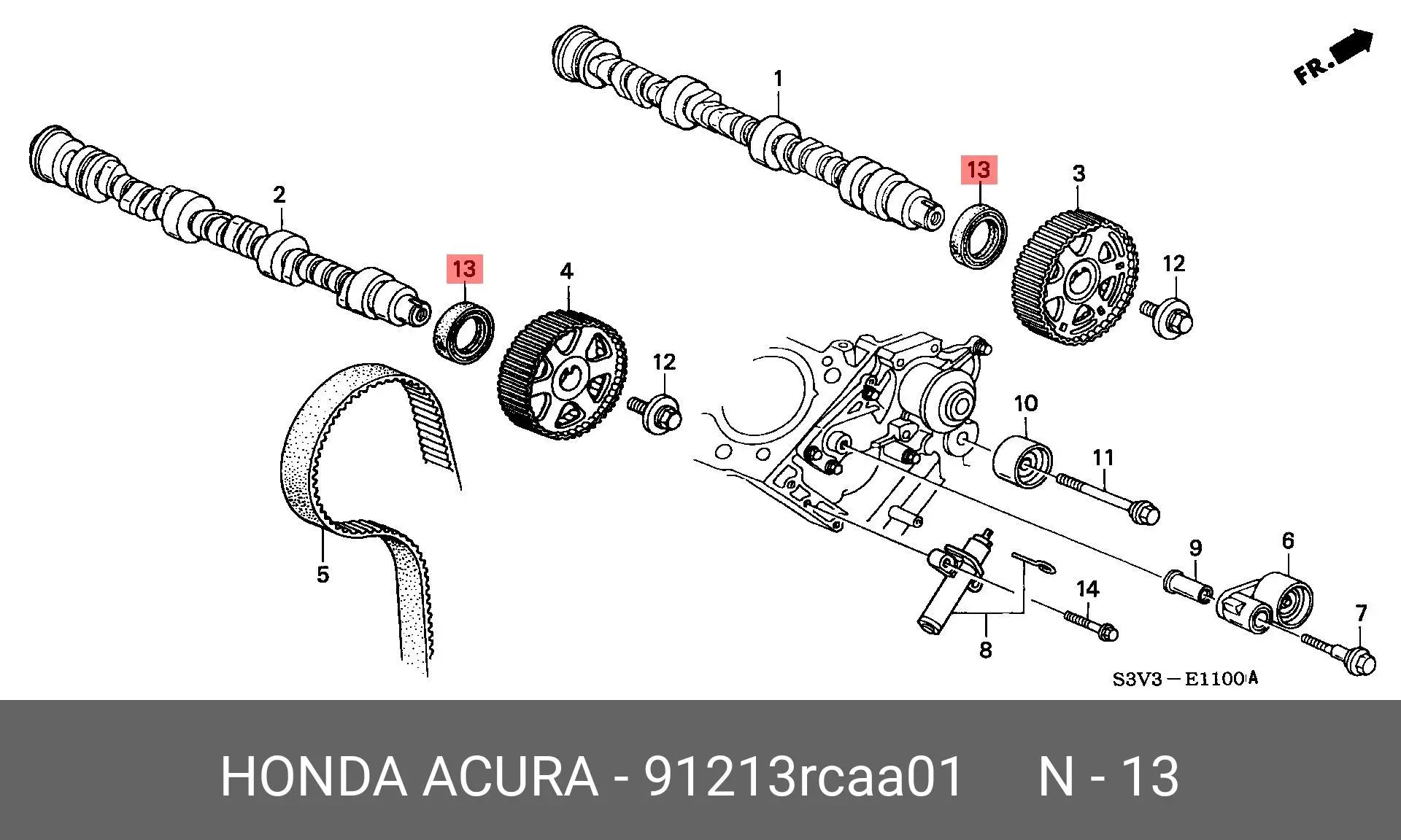 HONDA 91213RCAA01 OIL SEAL (CAMS/CRANKS, FRONT)
