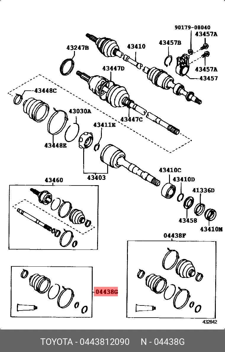 TOYOTA 0443812090 DRIVE SHAFT BOOT