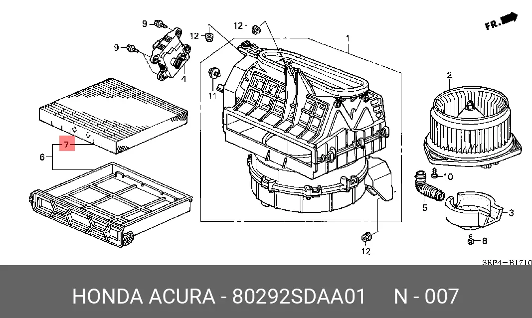 HONDA 80292-SDA-A01 CABIN FILTER
