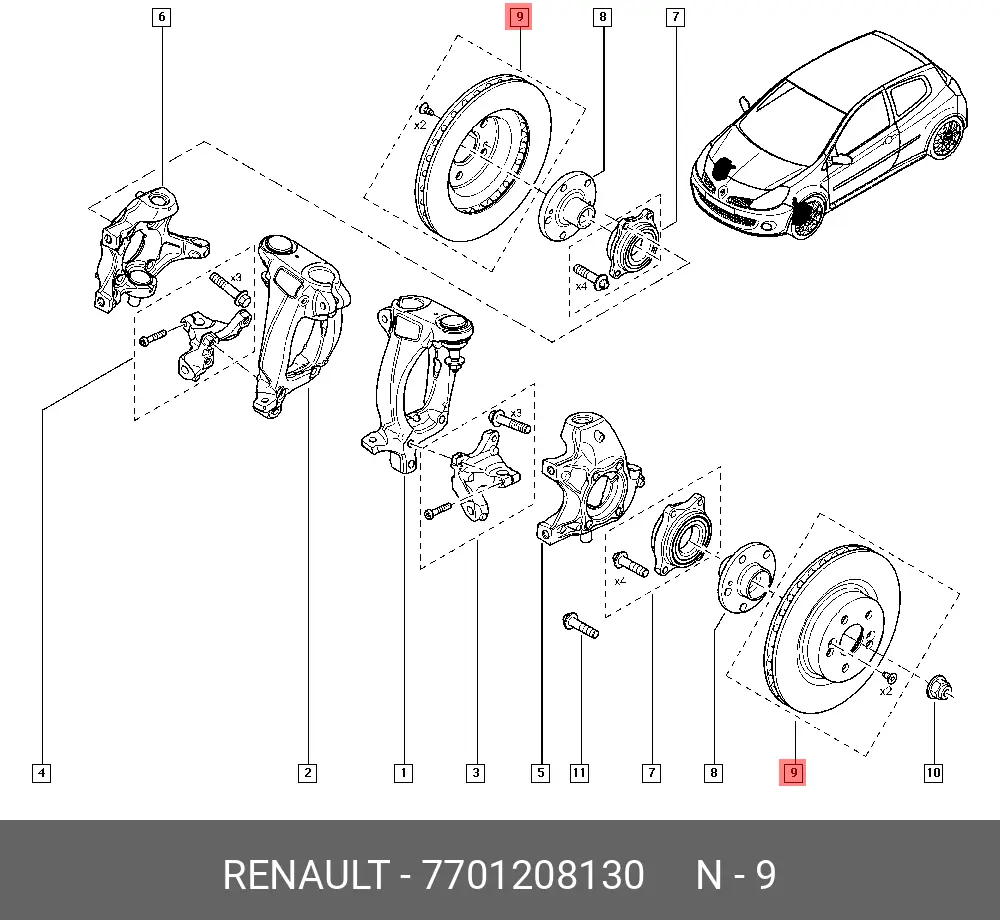 RENAULT 77 01 208 130 ROTOR DISC