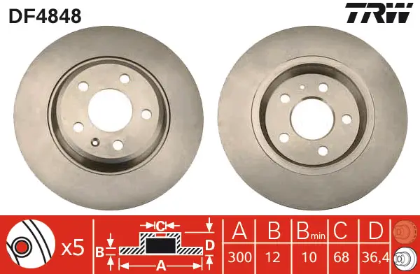 TRW DF 4848 ROTOR DISC