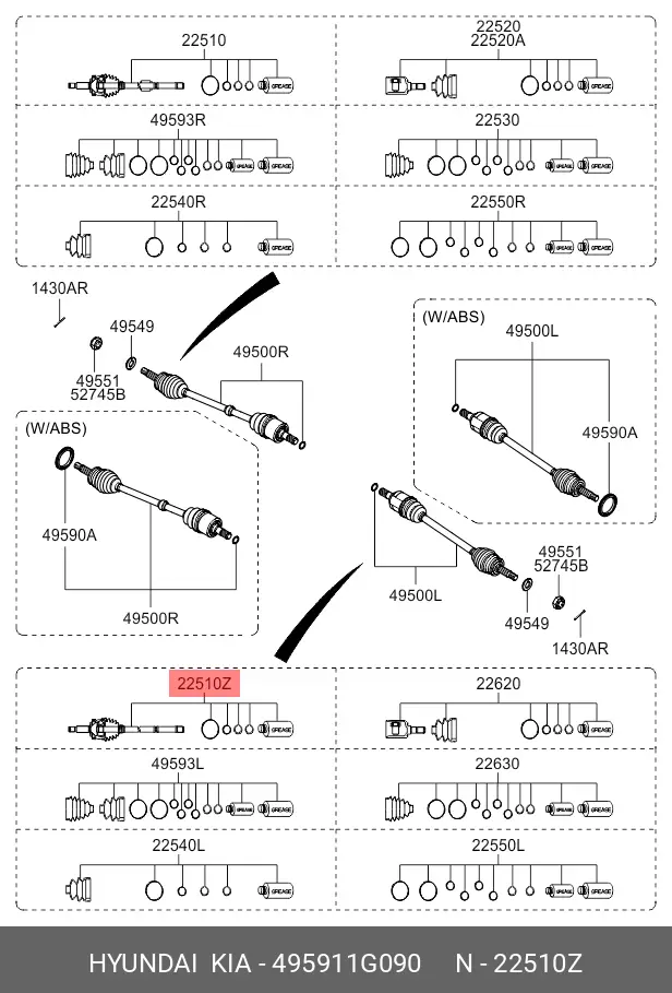 KIA 49591-1G090 CV-JOINT