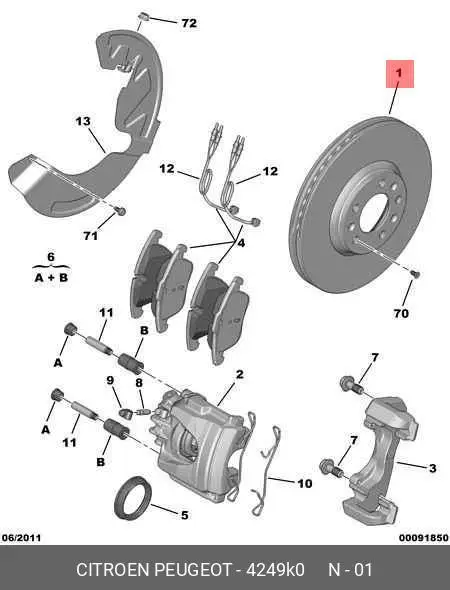PEUGEOT 4249.K0 ROTOR DISC