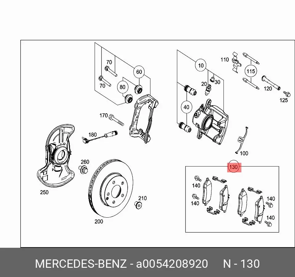 MERCEDES-BENZ A 005 420 89 20 BRAKE PADS