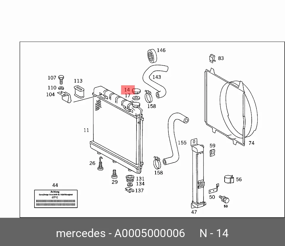 MERCEDES-BENZ 0005000006 RADIATOR CAP
