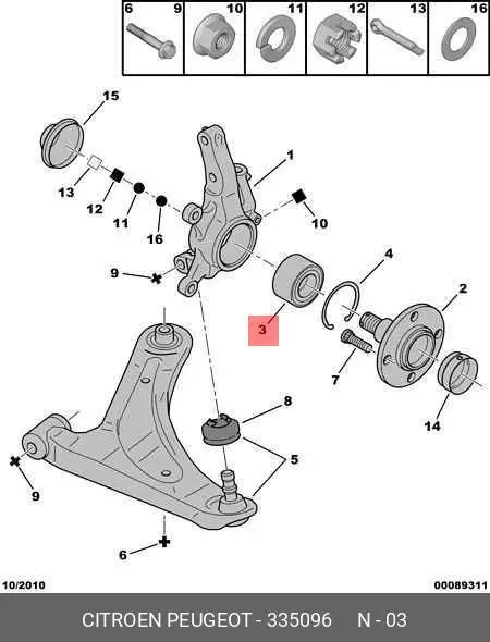 PEUGEOT 3350.96 WHEEL BEARING