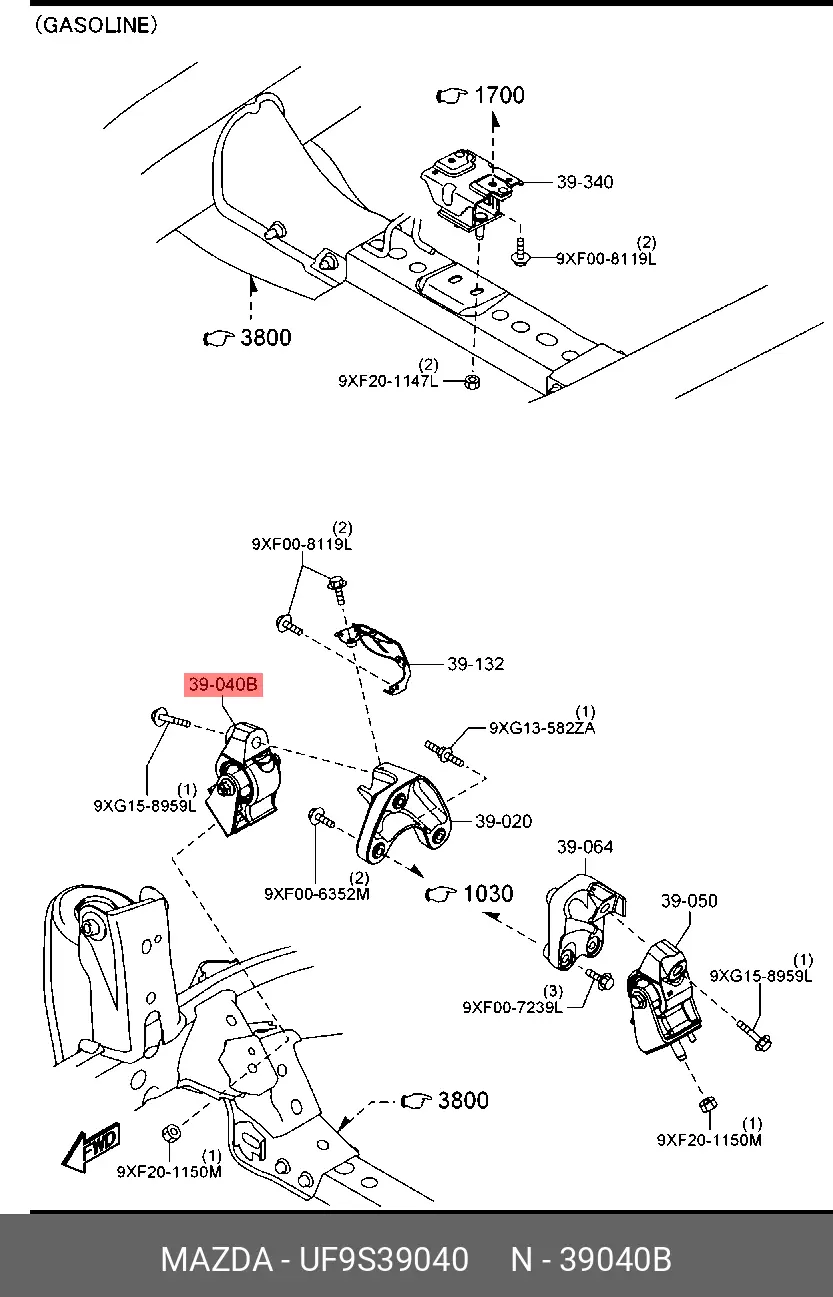 MAZDA UF9S-39-040 ENGINE MOUNTING