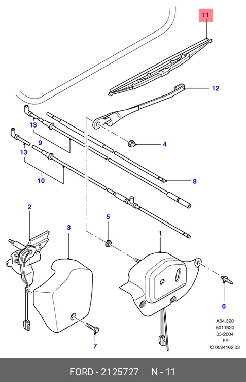 FORD 2 125 727 CONVENTIONAL WIPER