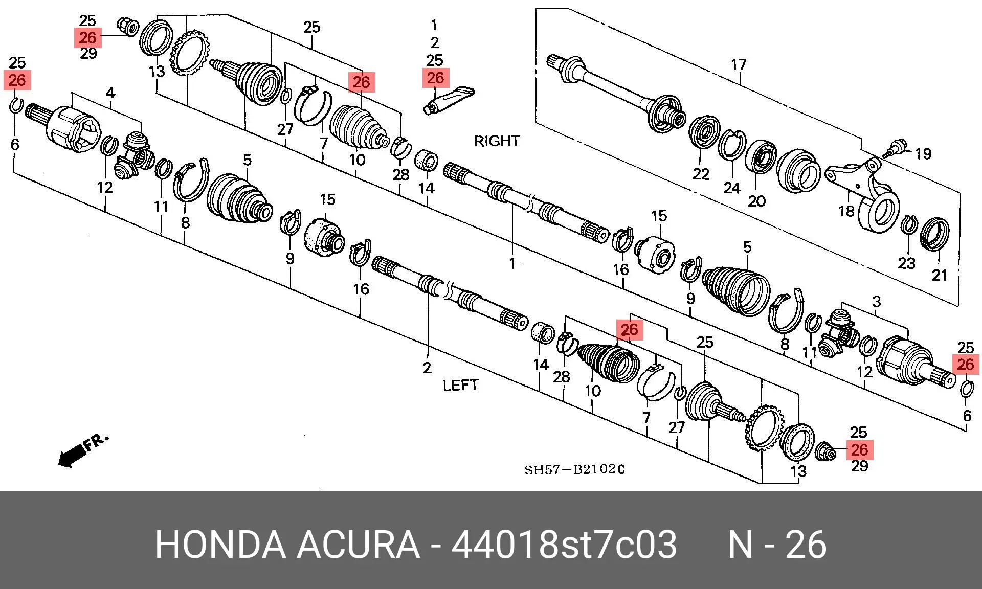 HONDA 44018-ST7-C03 DRIVE SHAFT BOOT