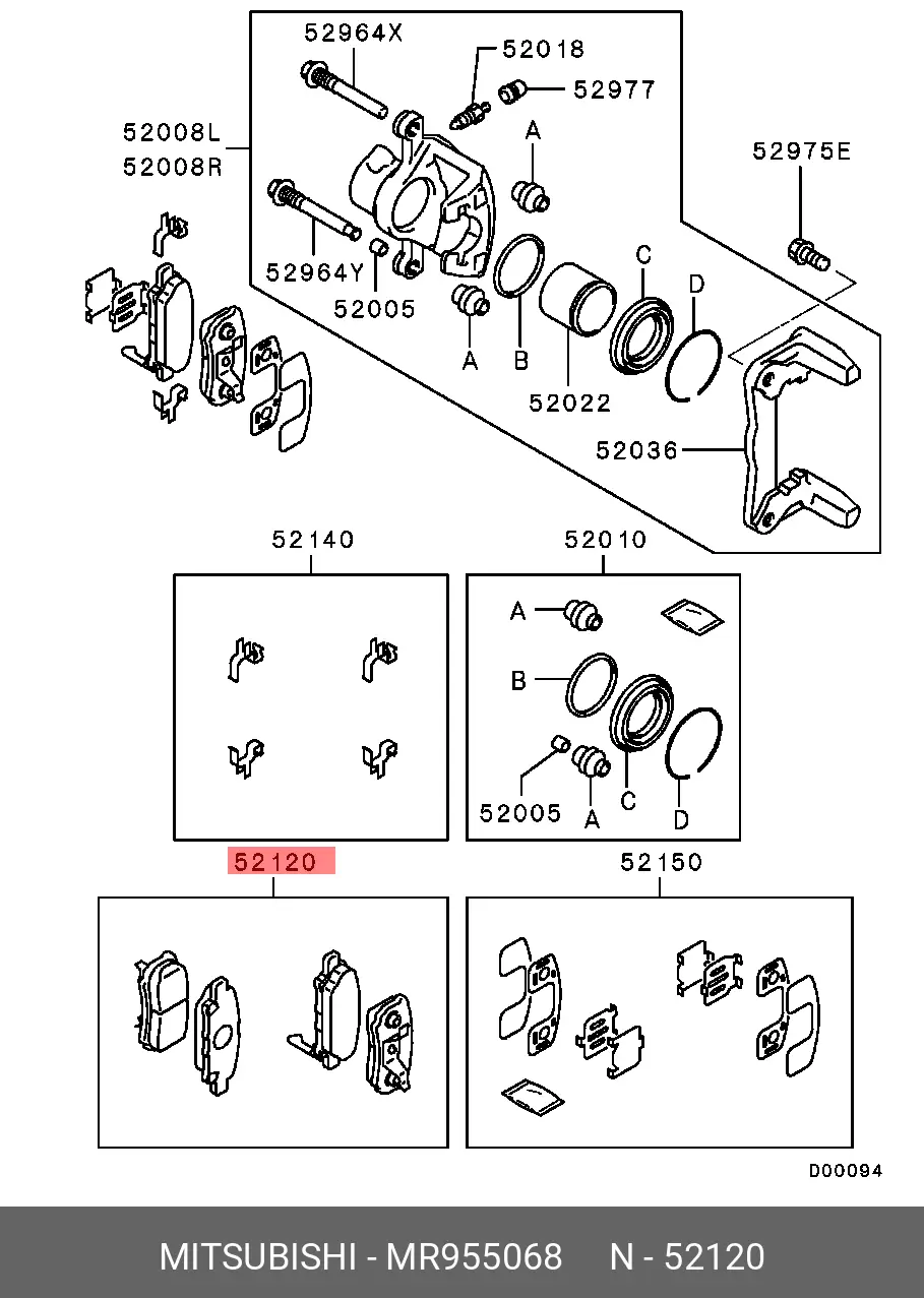 MITSUBISHI MR955068 BRAKE PADS