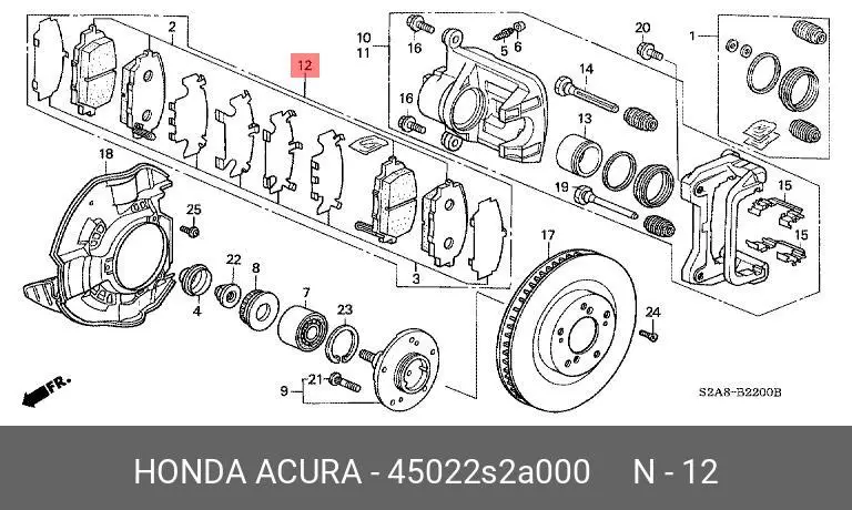 HONDA 45022-S2A-000 BRAKE PADS