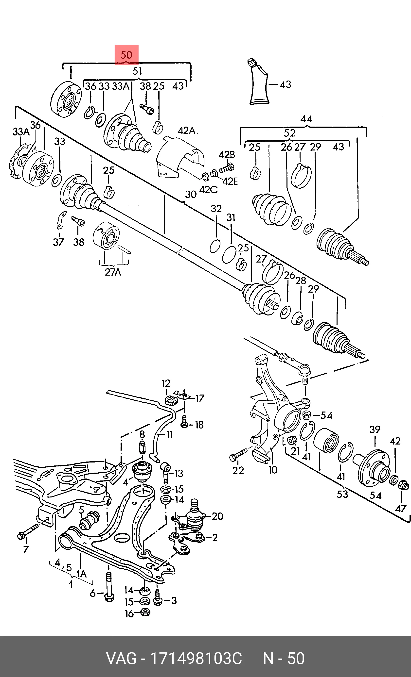 VAG 171 498 103 C CV-JOINT
