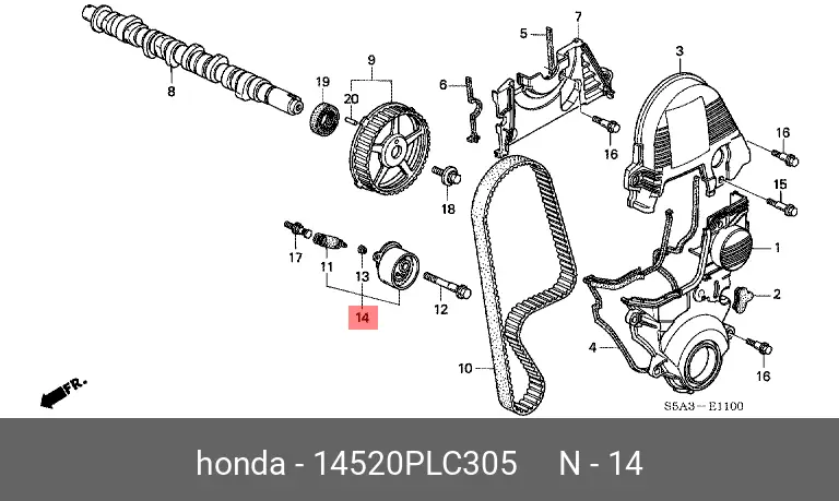 HONDA 14520-PLC-305 PULLEY TENSIONER