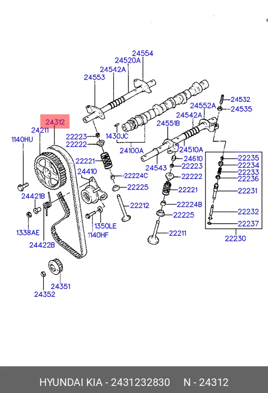 HYUNDAI 2431232830 TIMING BELT