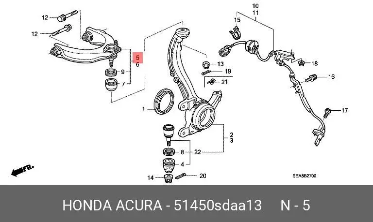 HONDA 51450-SDA-A13 ARM ASSY, SUSPENSION