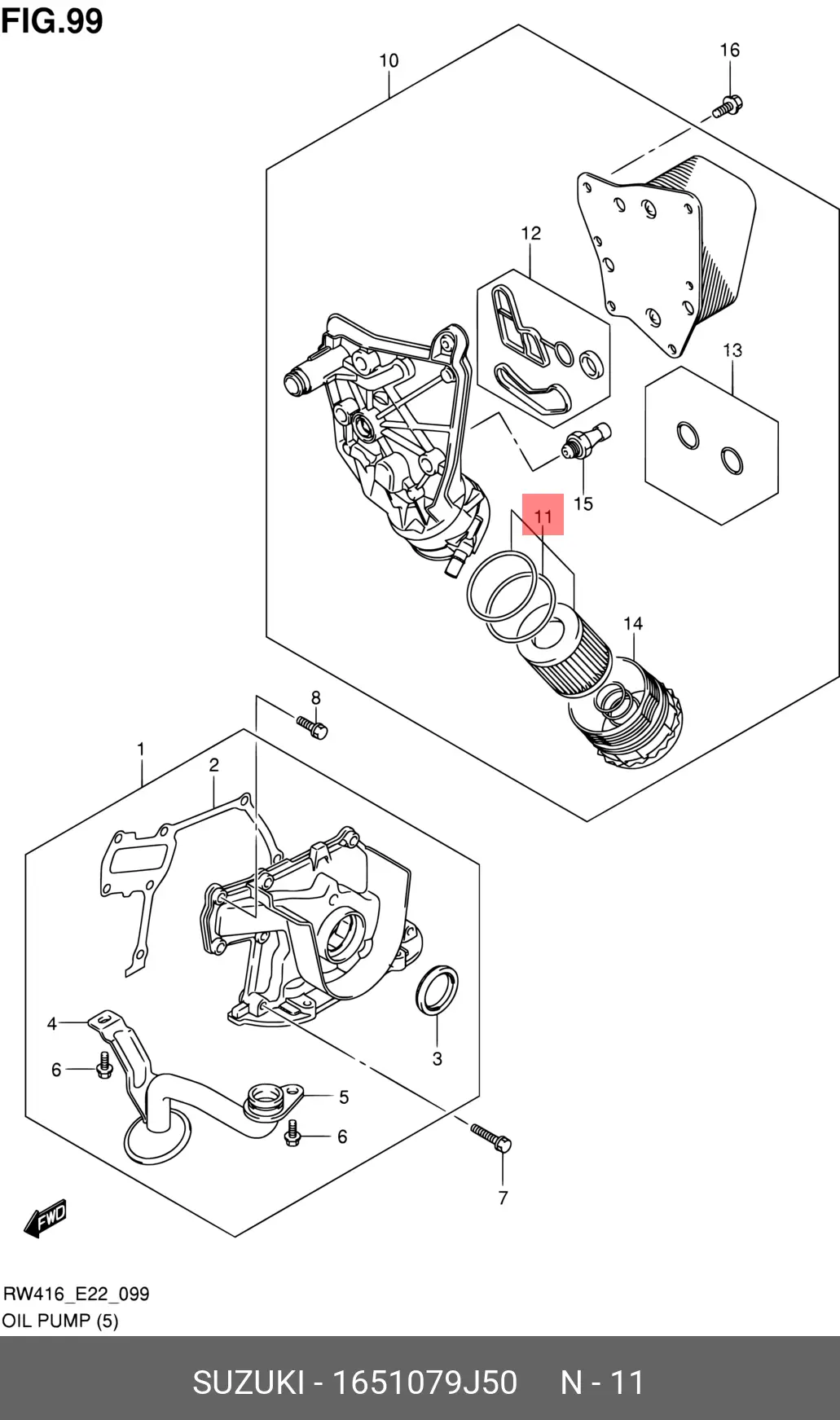 SUZUKI 16510-79J50 OIL FILTER (ELEMENT)