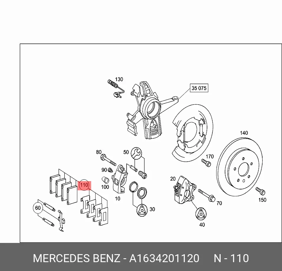 MERCEDES-BENZ 163 420 11 20 BRAKE PADS