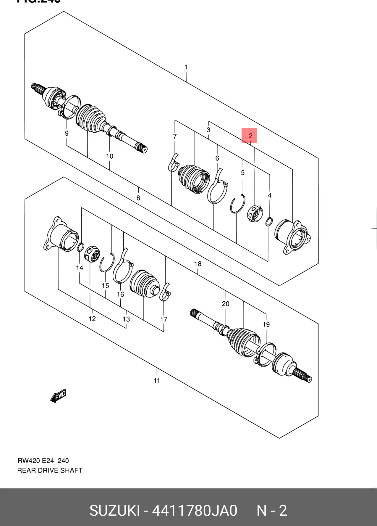 SUZUKI 44117-80JA0 CV-JOINT