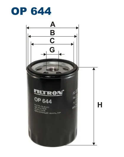 FILTRON OP644 OIL FILTER (SPIN-ON)