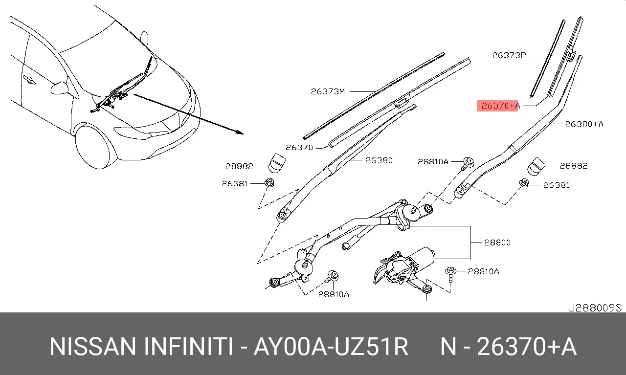 NISSAN AY00A-UZ51R CONVENTIONAL WIPER