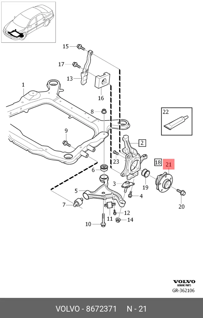 VOLVO 8672371 WHEEL HUB