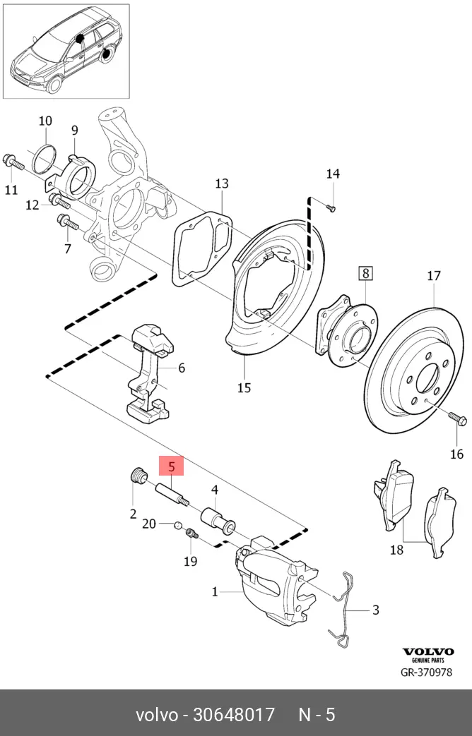 VOLVO 30648017 CALLIPER PIN