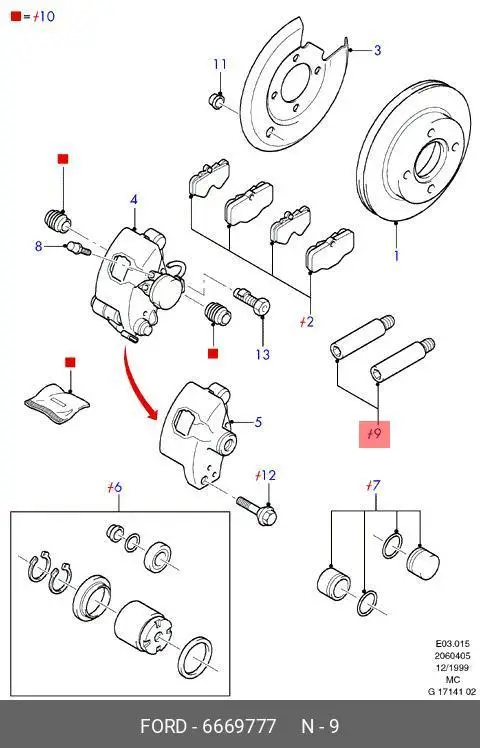 FORD 6 669 777 CALLIPER PIN BOOT KIT