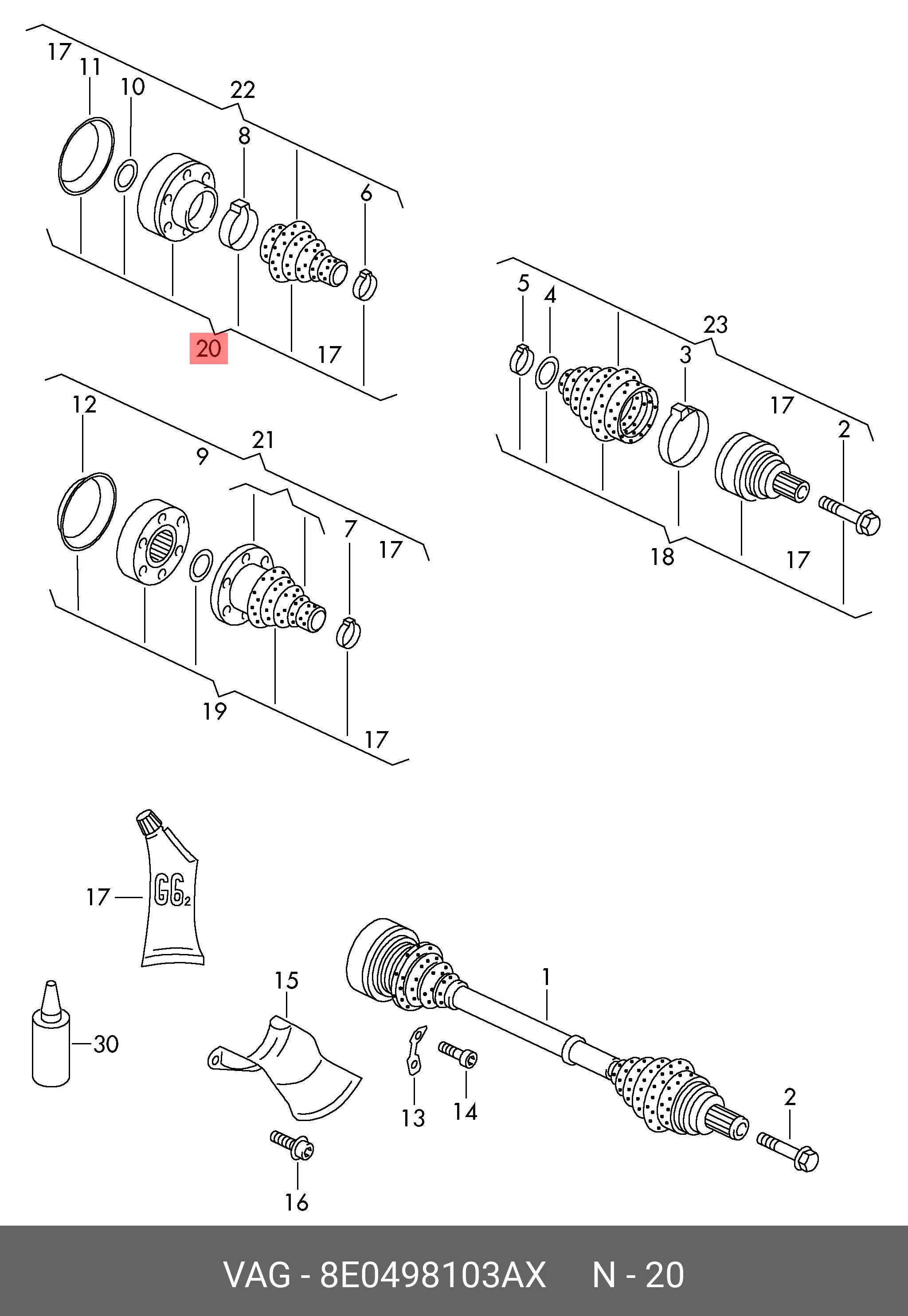 VAG 8E0 498 103 AX CV-JOINT