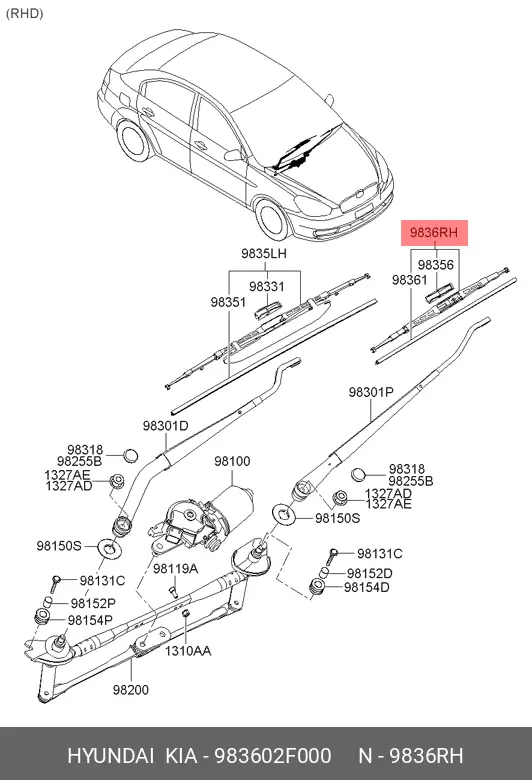 KIA 98360-2F000 CONVENTIONAL WIPER