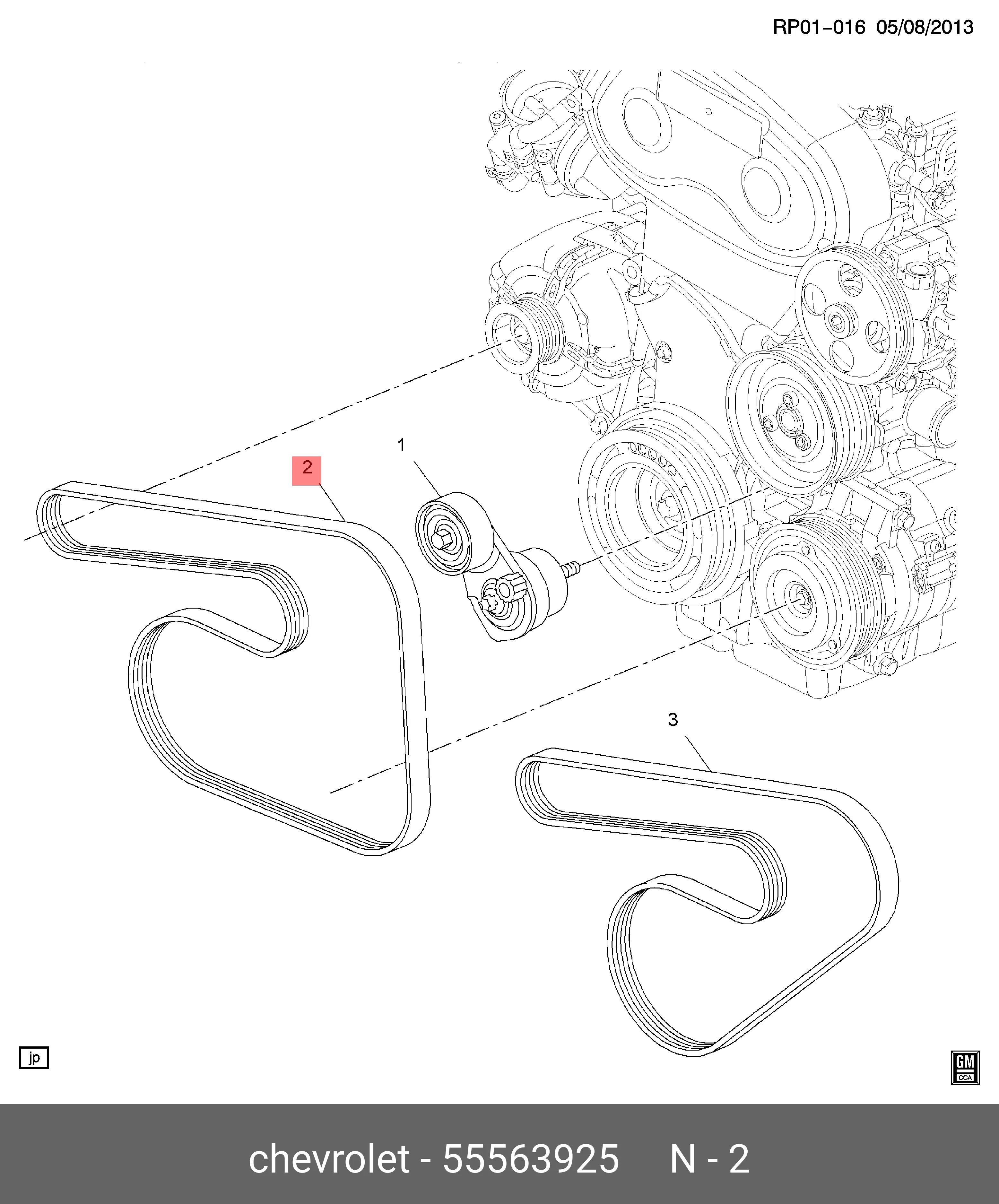 CHEVROLET 55563925 MULTIRIB BELT