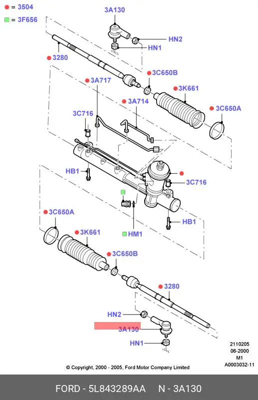 FORD 5L84-3289-AA TIE ROD END