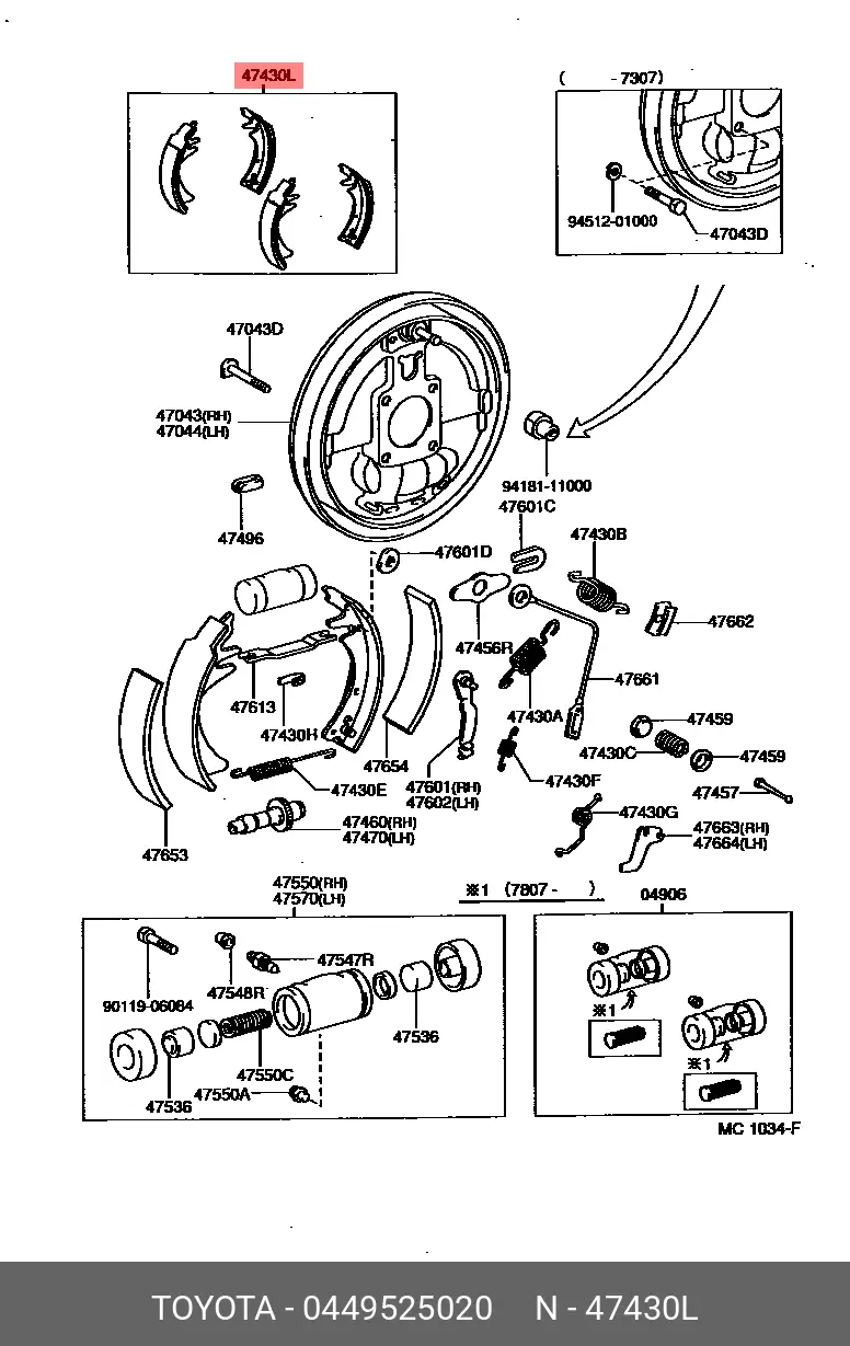 TOYOTA 04495-25020 BRAKE SHOE