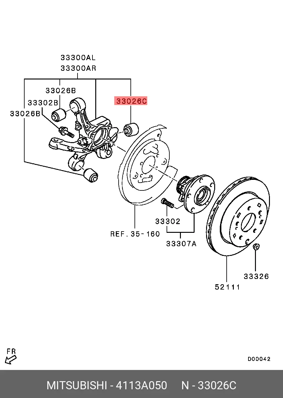 MITSUBISHI 4113A050 BUSH, SUSPENSION