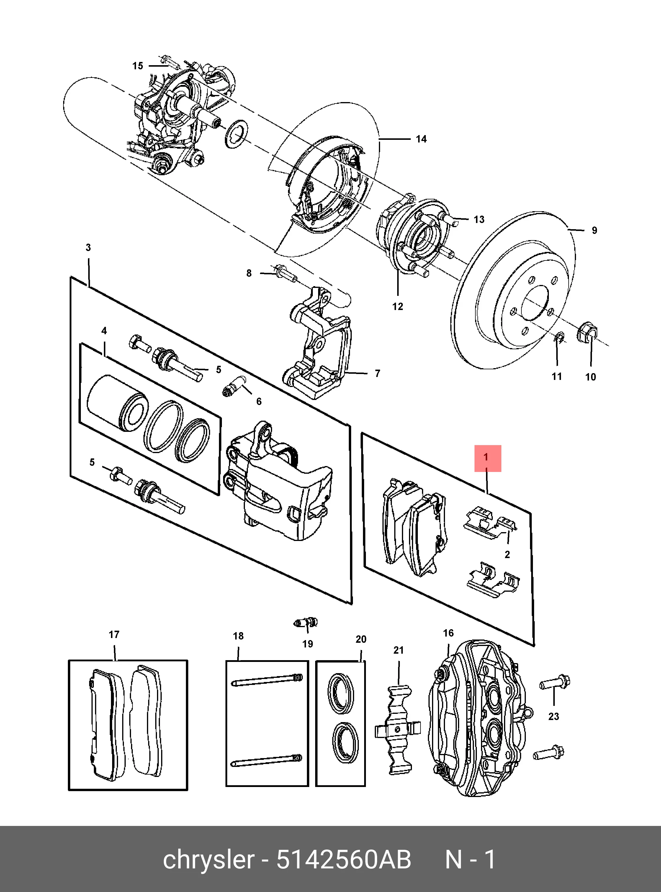 CHRYSLER 05142 560AB BRAKE PADS
