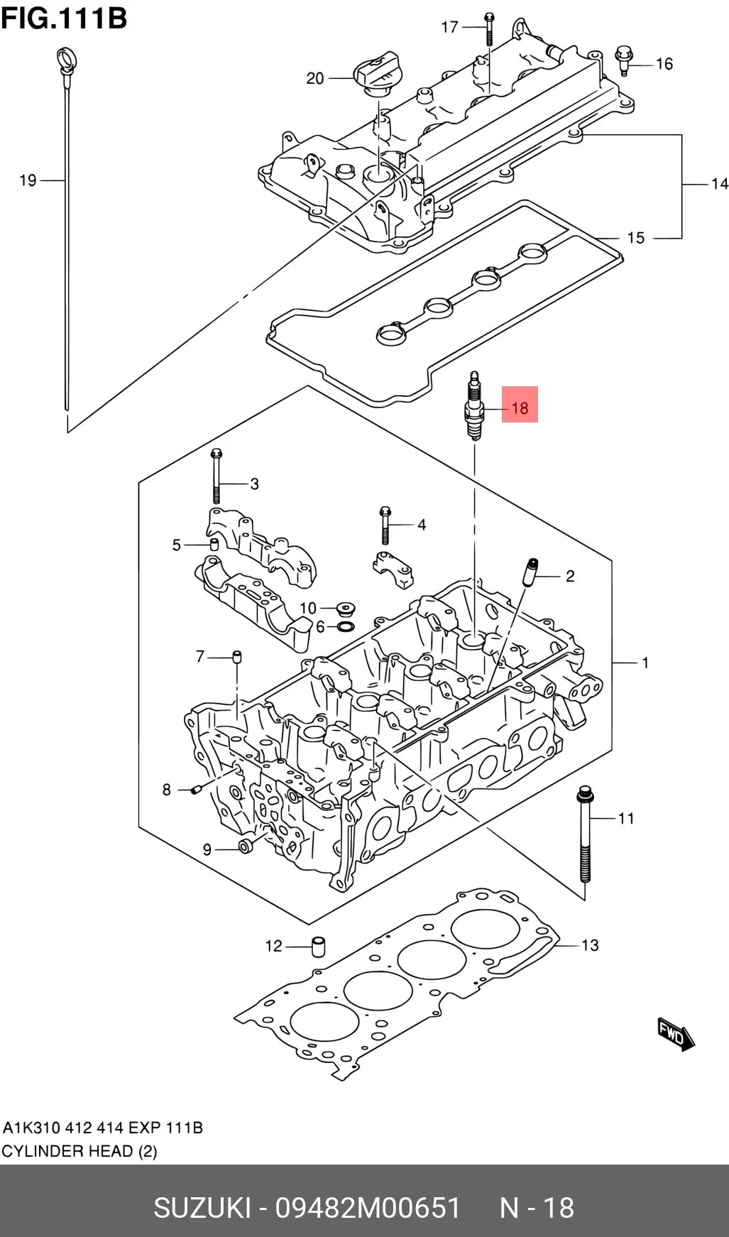 SUZUKI 09482-M00651 SPARK PLUG