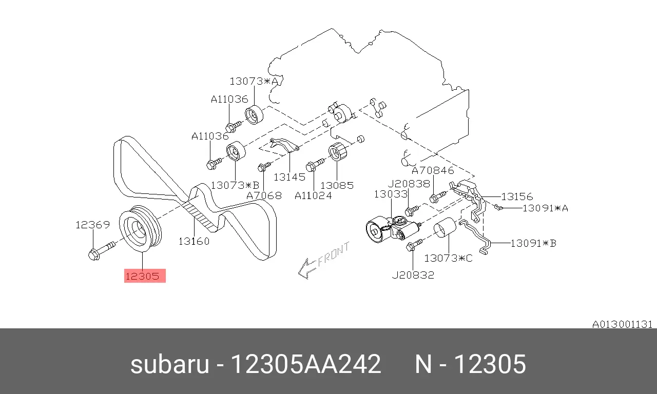 SUBARU 12305-AA242 CRANKSHAFT PULLEY