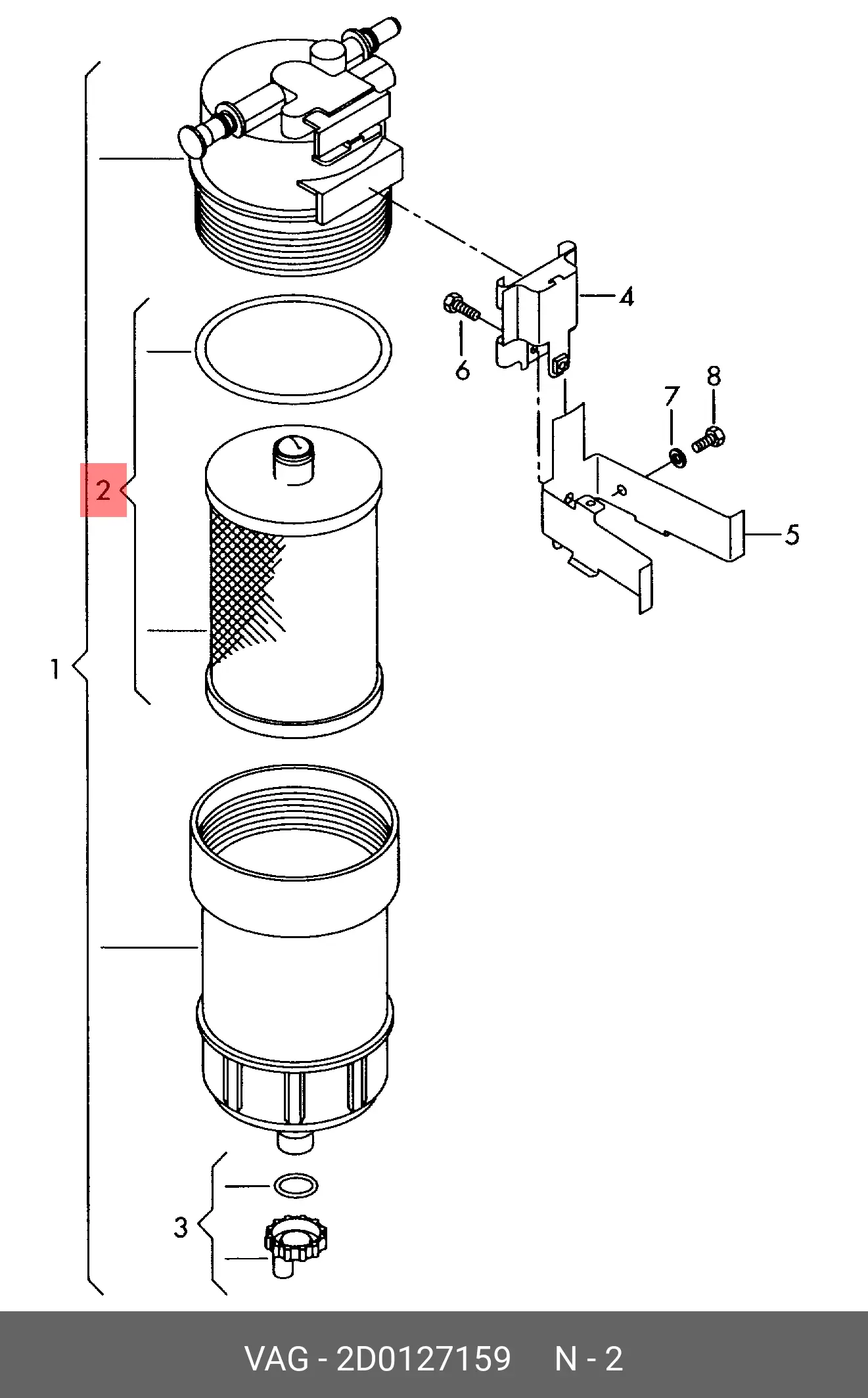 VAG 2D0 127 159 FUEL FILTER (ELEMENT)