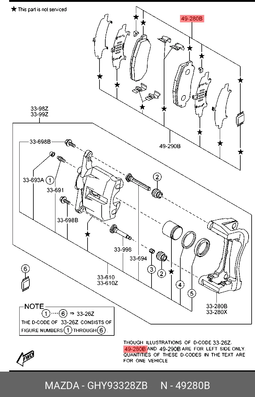 MAZDA GHY9-33-28ZB BRAKE PADS